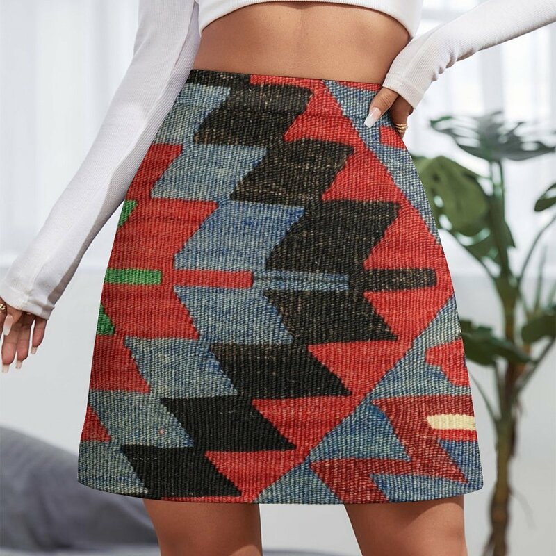 Esme-minifalda para mujer, tejido Navaho, tejido textil, alfombra persa, vestido de verano, falda coreana, 2023