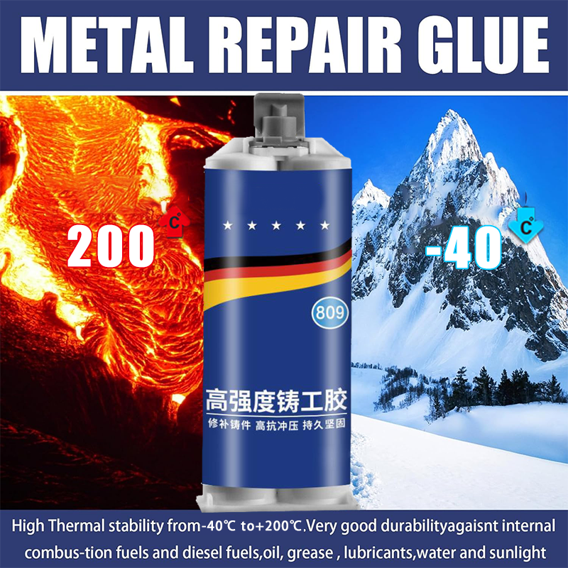 Super Strong Metal Repair Paste Heat Resistance 2 in1 Industrial AB Caster Glue Cold Welding Glue Magic Casting Adhesive Agent