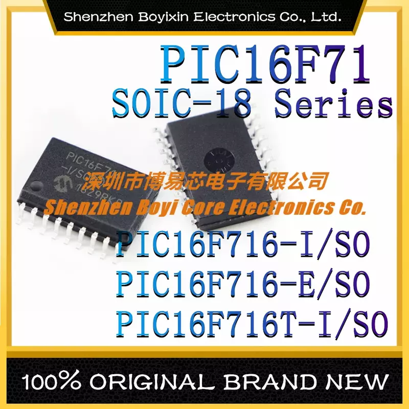 PIC16F716-I/Zo PIC16F716-E/Zo PIC16F716T-I/Zo Pakket Sop-18 Mcu Enkele Chip Microcomputer Chip Microcontroller Chip