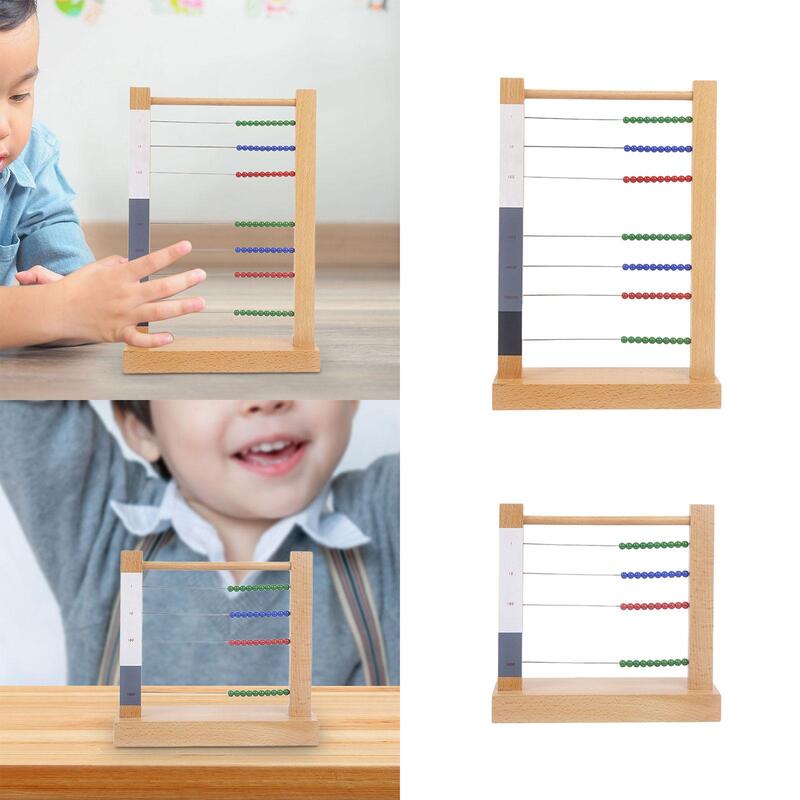 Math Learning Toy Wooden Small Bead Frame Calculation Counting Frame Toy Wooden