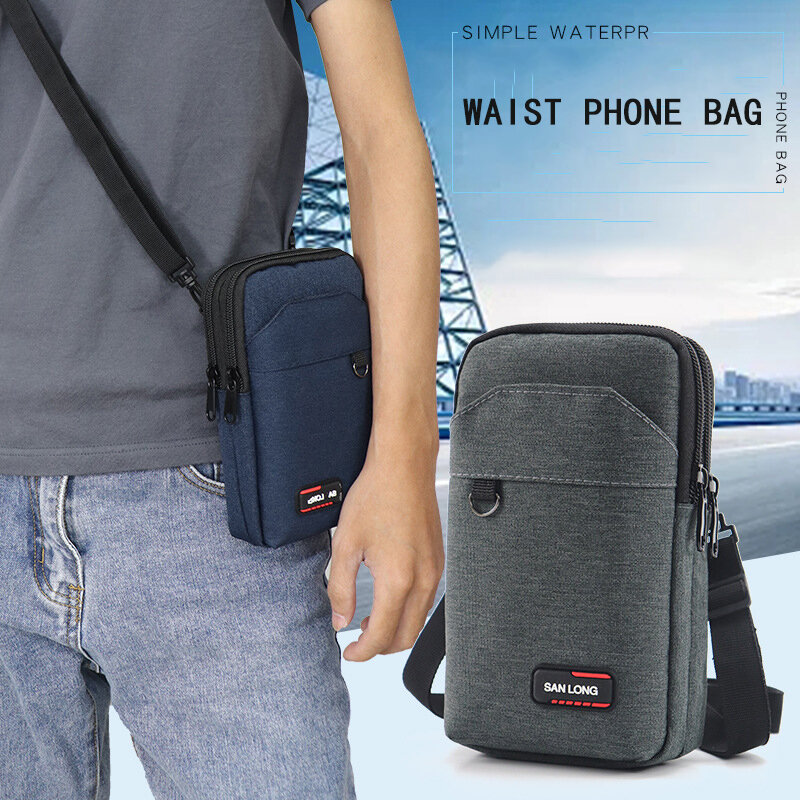 남성용 방수 허리 가방 지갑, 싱글 및 더블 레이어, 야외 허리 패니 팩, 휴대폰 파우치, 캠핑 사냥 전술 가방