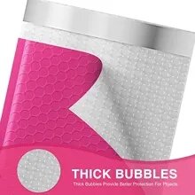 ピンクのバブルパッド入り封筒,粘着性ポリフィルム,自動シール,バブルパッド,100個