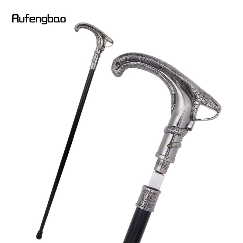 Snake Coiled Single Joint Walking Stick with Hidden Plate Self Defense Fashion Cane Plate Cosplay Crosier Stick 93cm