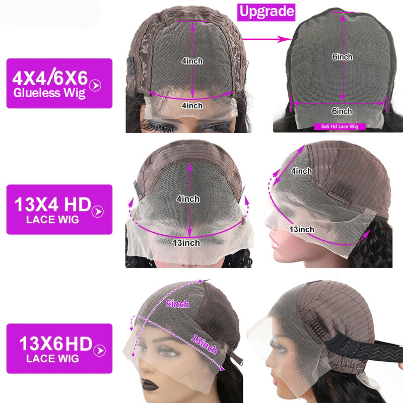 Glueless13x6 peluca Frontal de encaje HD para mujer, cabello humano rizado, peluca Frontal de encaje 6X6 HD, peluca Frontal de onda profunda