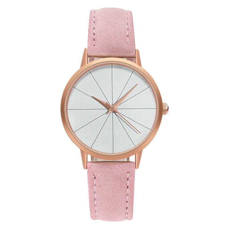 Women'S Quartz Dial Digital Watch Frosted Leather Strap Stainless Steel Dial Ladies And Girls' Watch Classic Red Fashion Watch