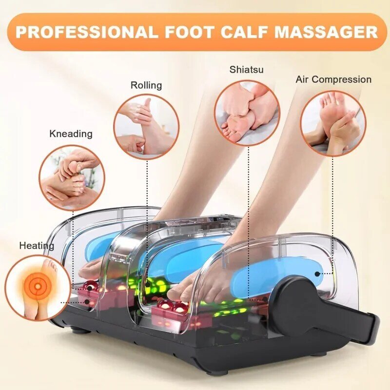 TISSCARE Foot Massager - Shiatsu  with Heat for Neuropathy and Plantar Fasciitis - Feet  Circulation an