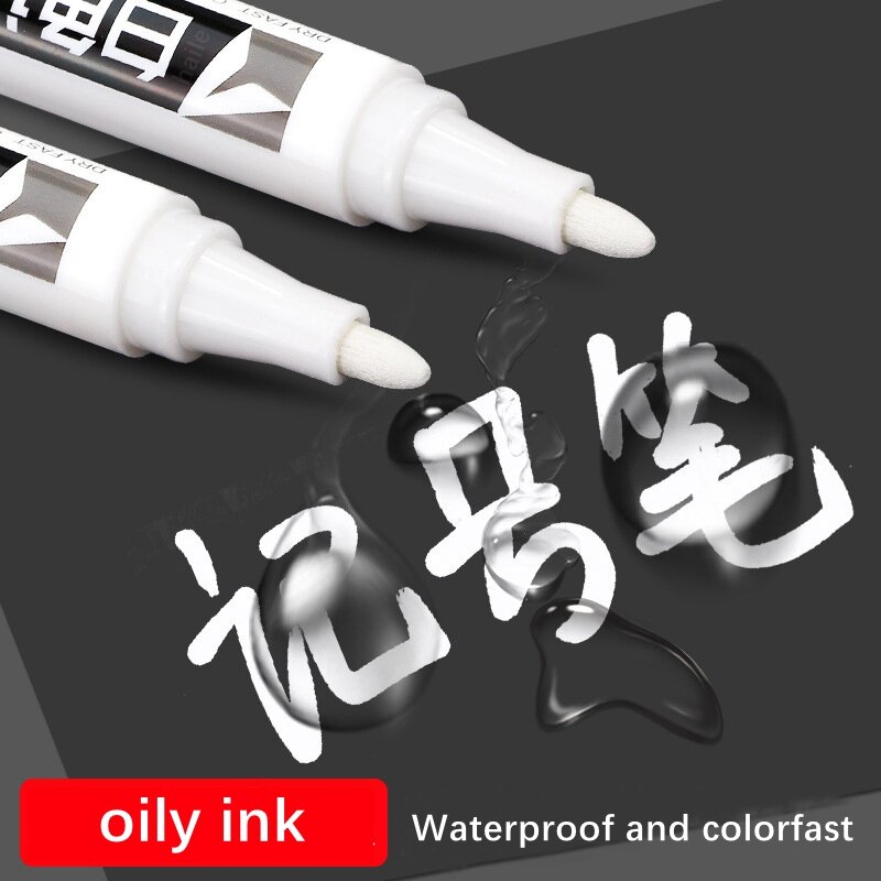 Haile 1/3 pces marcadores brancos oleosos permanentes canetas pintura de pneus à prova dwaterproof água graffiti gel ambiental caneta caderno desenho supplie