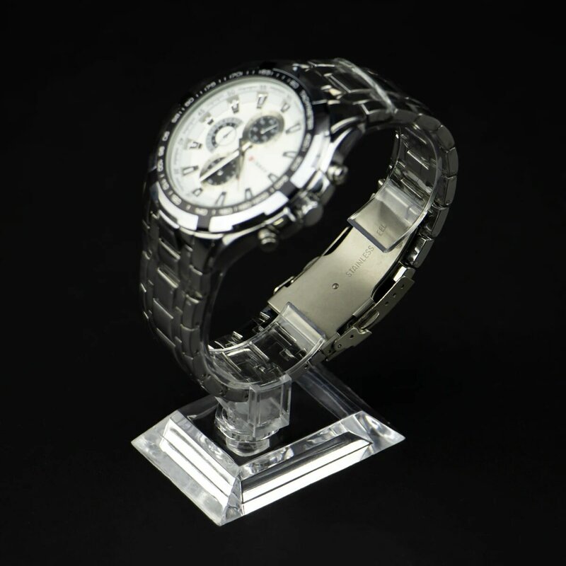 Espositore in plastica a forma di C supporto per bracciale braccialetto di stoccaggio cinturino da polso trasparente espositore per orologi organizzatore di gioielli 1 pz