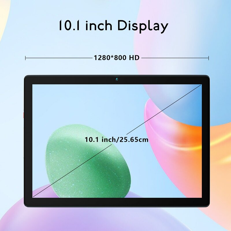 Tablet 10,1 polegadas Android 12 comprimidos, 2GB de RAM 64GB ROM, 5000mAh bateria Quad Core IPS HD Touch Screen Tablets