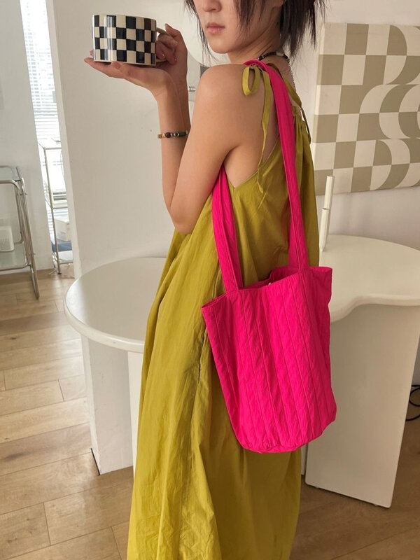 Lässige Mode tasche für Frauen Shopper Handtaschen Umwelt speicher wieder verwendbare Schulter Einkaufstasche Schult aschen Mädchen