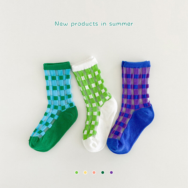 3 пары, тонкие летние носки для мальчиков и девочек
