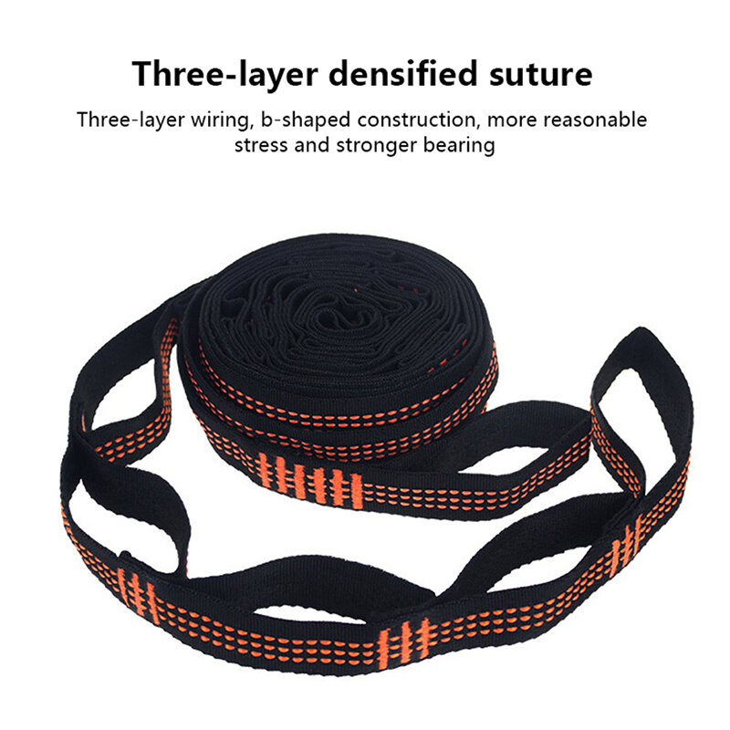 2Pcs High Bearing Capacity Hammock Straps 600lbs Breaking Strength Polyester Hammock Belt Rope With Ring Buckle