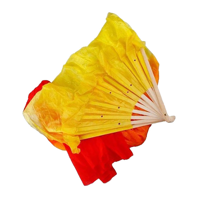 Имитация Шелковый веер для танца декоративные флаги Yangko Streamer, баннер, квадратные принадлежности для утренней практики, Красочные