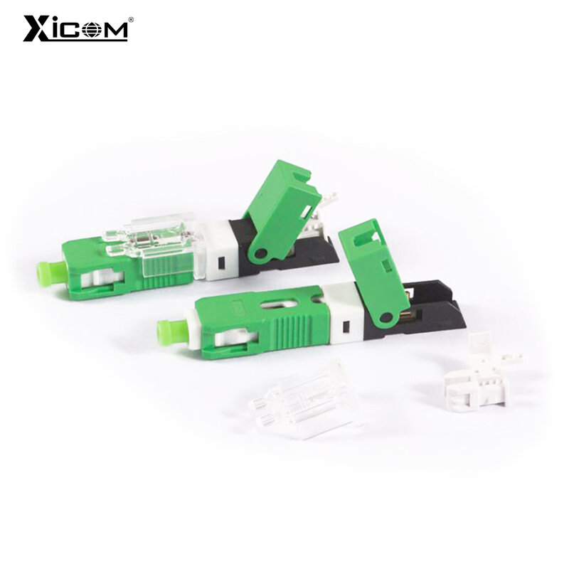 10/30/50/100/200 PCS FTTH SC Fiber Optic Fast Connector UPC/ SC APC Singlemode Optical Quick Connector FTTH Tool Cold Connection
