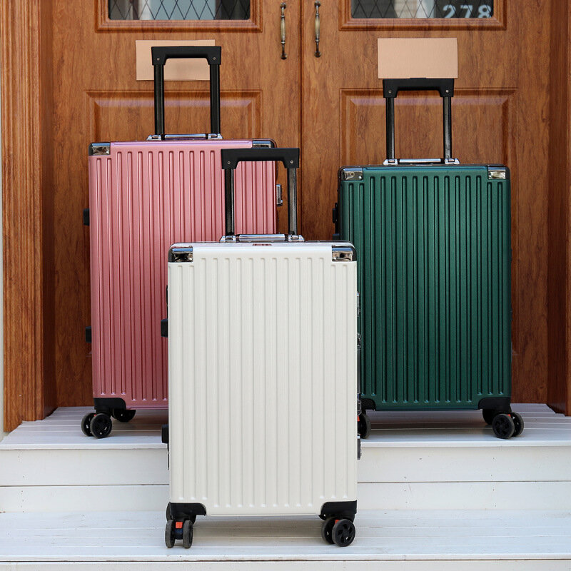 Багаж Новый Модный Универсальный алюминиевый каркас багаж среднего размера чемодан для путешествий модный пароль тележка