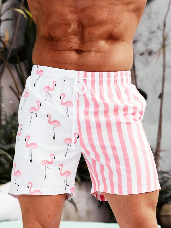 Pantalones cortos de playa para hombre, bañadores con cordón, cintura elástica, estampado 3D, degradado, transpirables, moda de verano