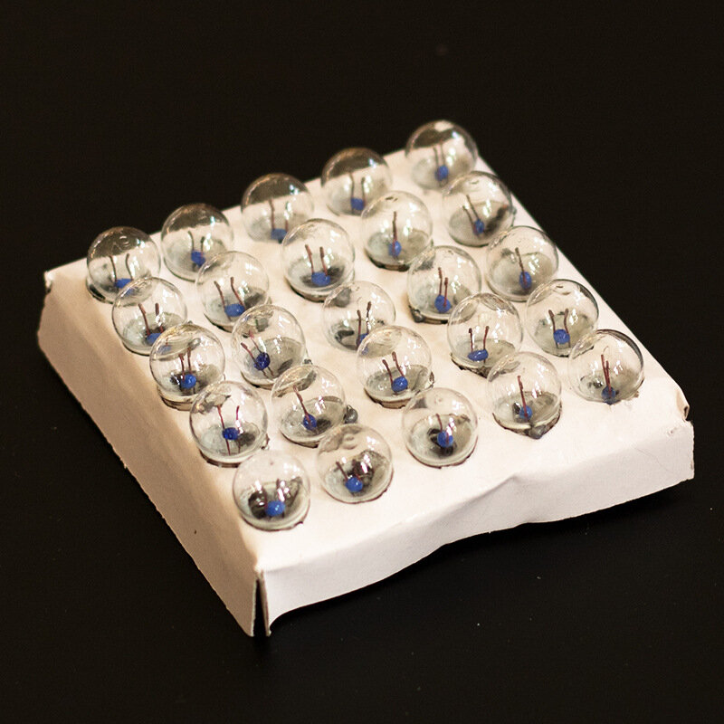 Manik-manik listrik kecil 1.5V Experiment genoptik Aura Essence lampu kecil percobaan elektrik kotak 50 buah