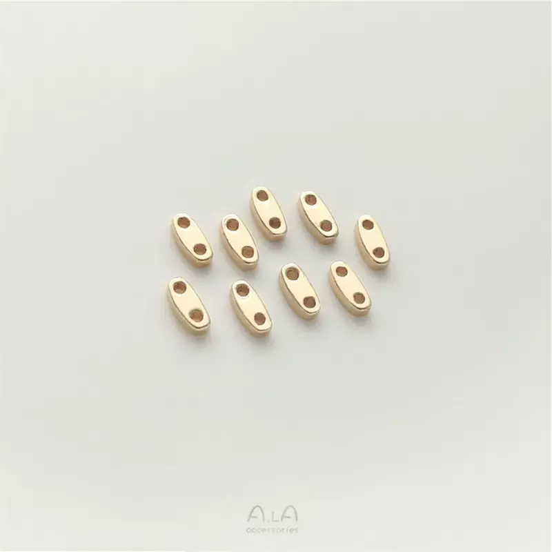 Perle de millet double rangée enduite d'or 14 carats, accessoire de séparation à double trou, bracelet perlé fait main bricolage, matériel de bijoux