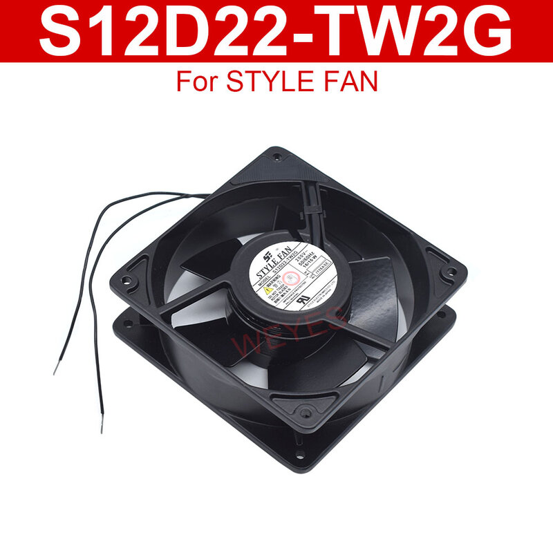 S12D22-TW2G 120*120*38MM 200V Metal Frame Fan For STYLE FAN 50/60Hz 16/15W 2Pins