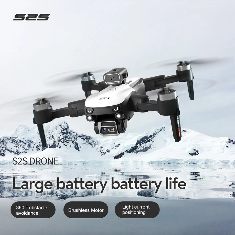 MIJIA-S2S Mini Drone Toy para Crianças, Dobrável RC Quadcopter, Evitar Obstáculos, Fotografia Aérea, Motor Brushless, 4K, Câmera HD 8K