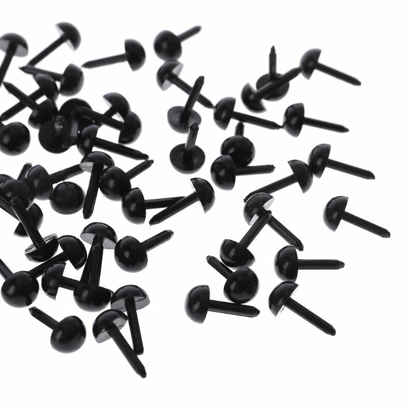 100Pcs 3mm/4mm/5mm/6mm DIY for Doll Puppet Plastic Black Pin Safety Eyes For Han