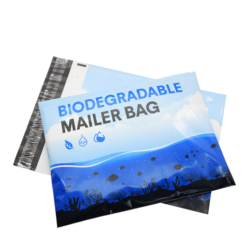 10 pçs preto ecofriend courier saco bolsa sacos 100% d2w biodegradável expresso saco impermeável auto-selo roupas mailer sacos postais