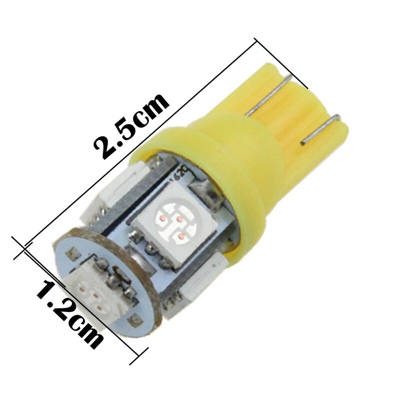 1x Yellow Car T10 W5W Generation Bulb Interior Light 5 Emitters 5050 SMD LED 657 1250 1251 A007
