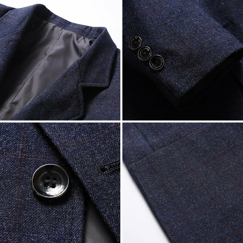 Spring New Men's Versatile Trendy High end Plaid Suit Business Simple and High Quality  DY5801