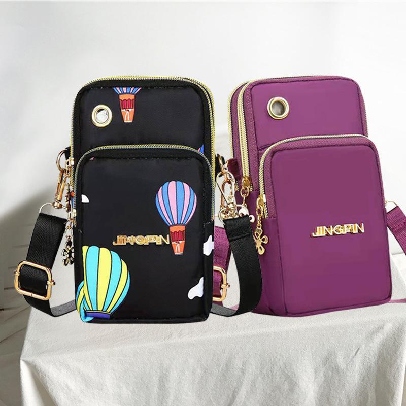 Новые модные женские сумки через плечо с воздушным рисунком, сумка для сотового телефона с разъемом для наушников, трехслойный кошелек 2023