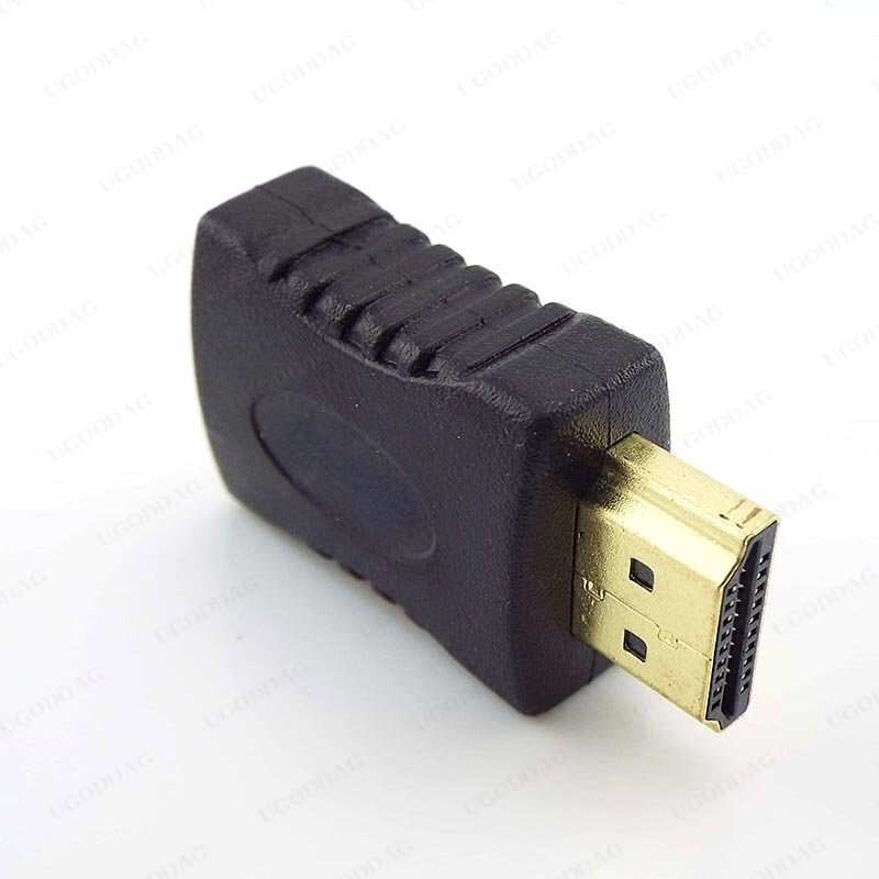 HDMI compatível macho para conector HDTV fêmea compatível com HDMI, adaptador completo banhado a ouro, conversor para HDTV, 1pc