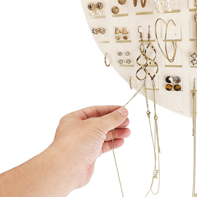 Organizador colgante de pared para pendientes, soporte de exhibición de fieltro suave para joyería, collar, pendientes y anillos