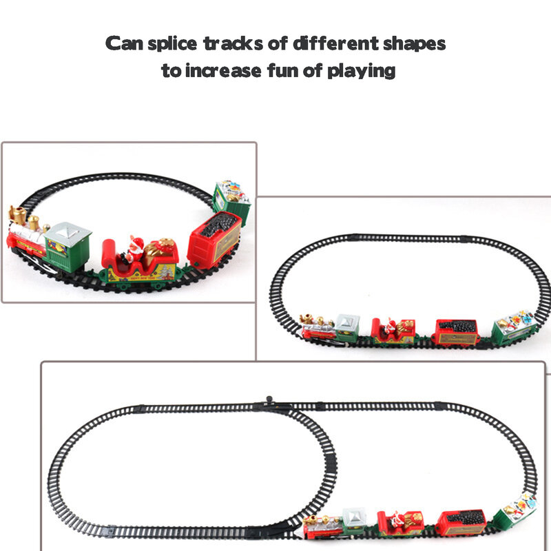 Christmas Electric Rail Train Toys Montessori RailCar Assembling Toys with Sound Light for Children Early Educational Toys