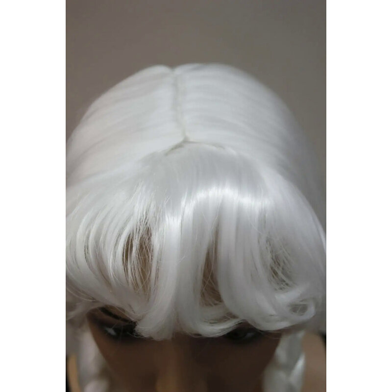 Health charming Christmas Grandma's Christmas Day white wig styling