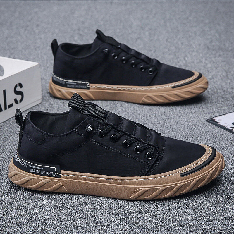 Shoes Summer New Breathable Ice Silk Canvas Shoes Men's Construction Site Work Non-Slip Sports Board Shoes Fashion Shoes