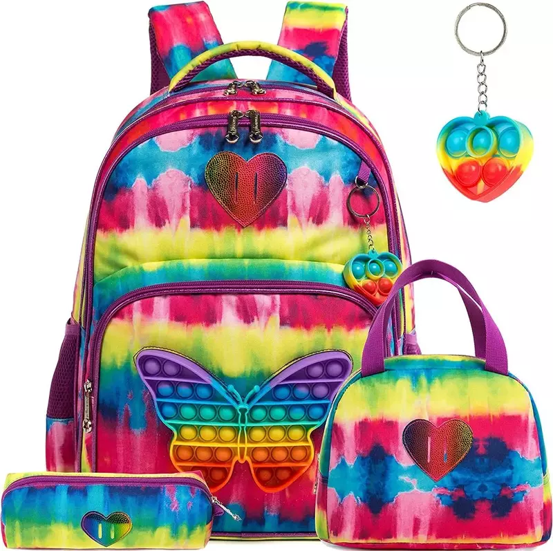 Школьные ранцы Bikab для девочек 3 в 1, милый рюкзак, водонепроницаемые детские школьные сумки для девочек, комплект из сумки 16 дюймов