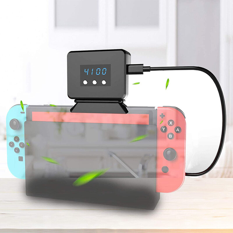 พัดลมทำความเย็นสำหรับ NS Switch ภายนอก Turbo สูบน้ำ Cooler หม้อน้ำฐานสำหรับ Nintendo Switch แท่นวางมือถือจอแสดงผล LED หม้อน้ำ