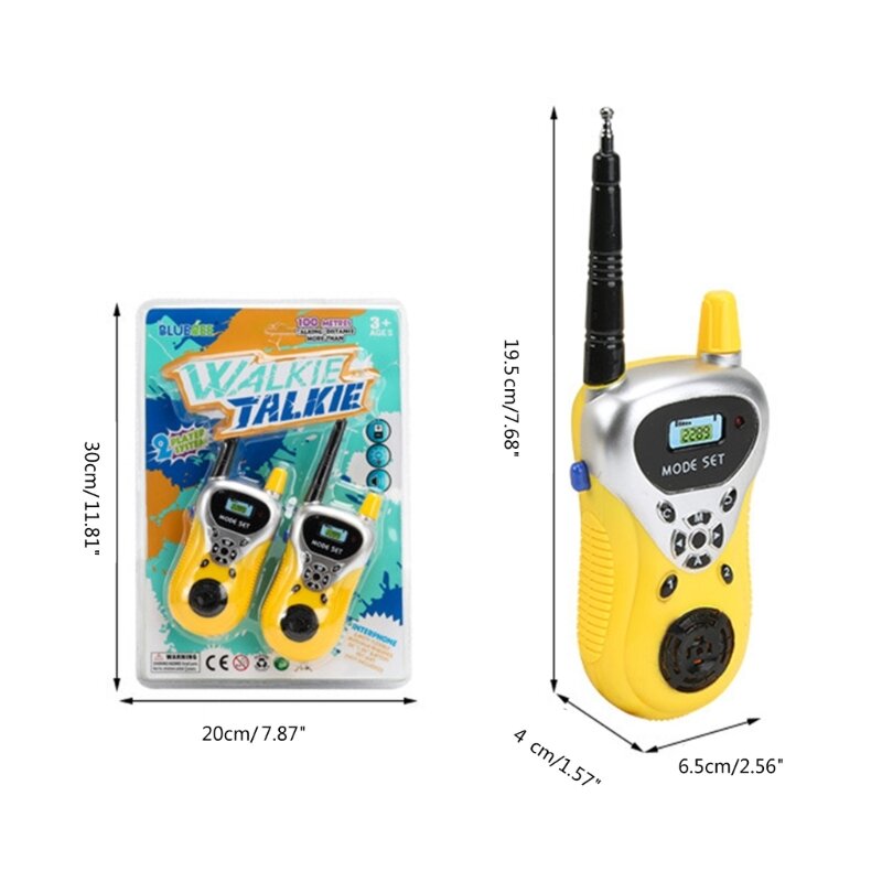 Pacote 2 mini walkie talkie intercomunicador brinquedo infantil conversa sem fio ar livre