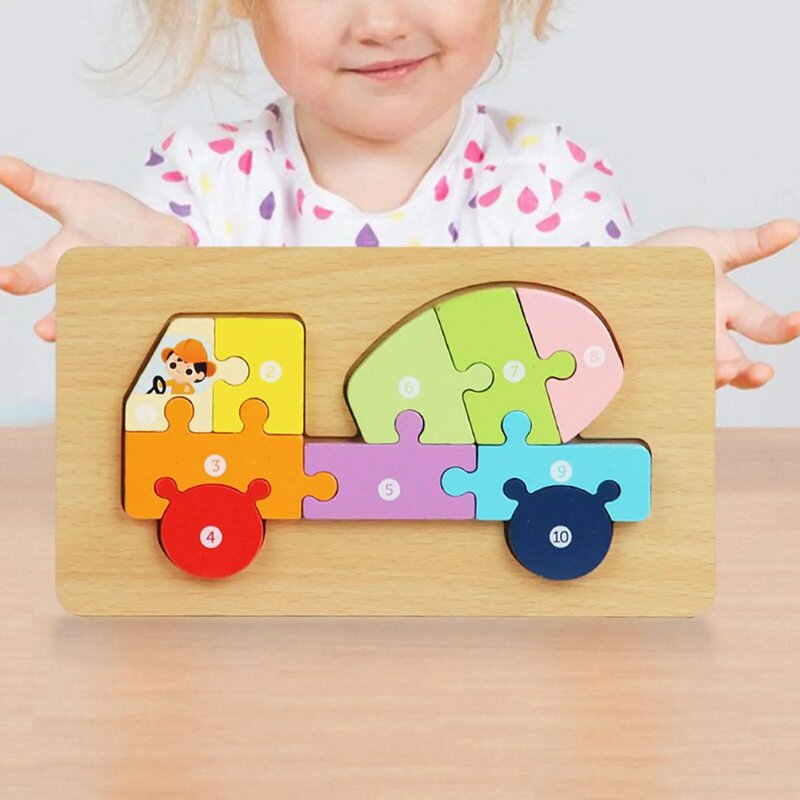 Kids Wooden Puzzle Educational Preschool Activity Toys Early Learning Travel Toy for Boy and Girl Age 3 Children Gifts