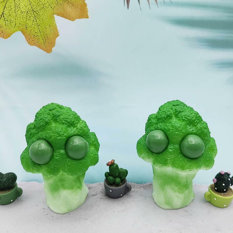 Pop-Out Ogen Speelgoed Rekbaar Pvc Fidget Speelgoed In Eigenzinnige Broccoli Vorm Miniatuur Fidget Producten Voor Woonkamer Slaapkamer Studie
