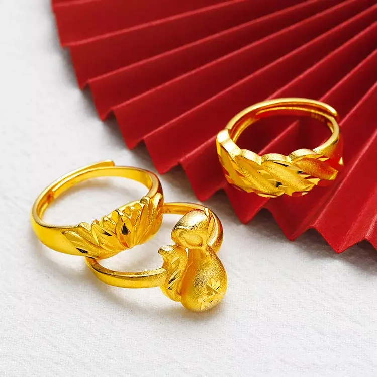 แฟชั่นใหม่หรูหรา mencheese แหวนจิ้งจอกชุบทองทองเหลืองชุบทองสำหรับผู้หญิงแหวนเปิดเลียนแบบความรักแหวนแต่งงาน