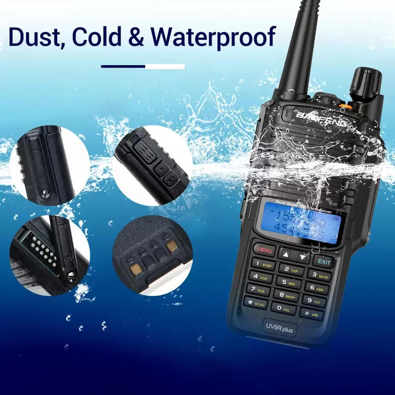 Baofeng UV-9R Plus 15W IP68 Dual Band Portable Waterproof Walkie Talkie 16KM Long Range HF Transceiver CB Hunting Ham Radio