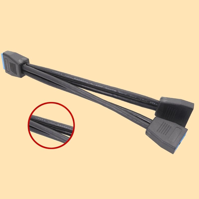 Cable de extensión de cabezal USB 3,0, adaptador de extensión divisor de 19/20 Pines de 1 a 2 Y, envío directo