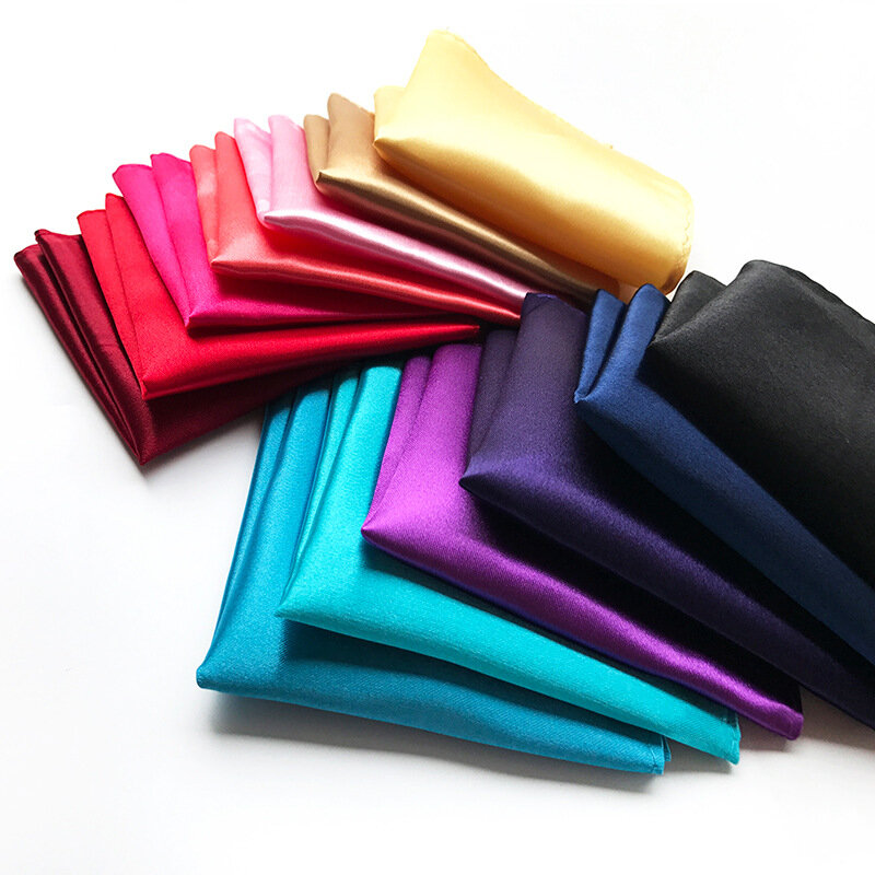 Satynowa chusteczka dla mężczyzn w kolorze cukierków męskie garnitury kieszonkowy ręcznik na klatkę piersiową chusteczki