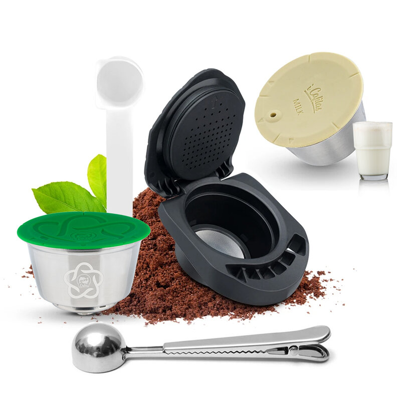 ICafilas-adaptador recargable para cafetera Dolce Gusto, cápsula de café con filtro de forma de leche, acero inoxidable, Geino S, Mahcine