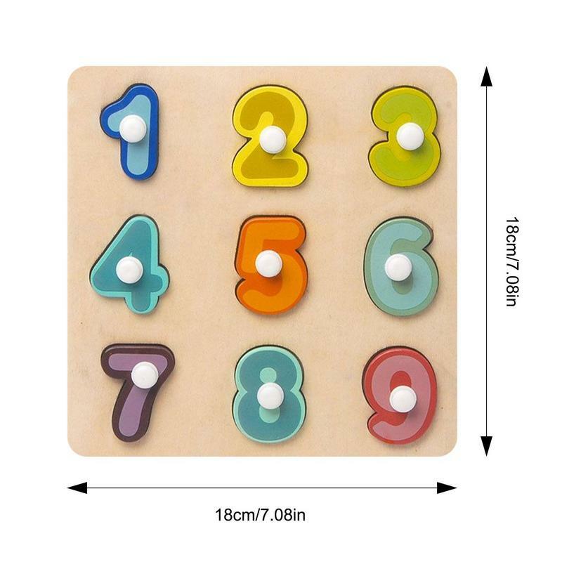 Puzzle con pioli in legno conteggio forma impilatore puzzle geometria riconoscimento della forma giocattoli puzzle bordo giocattoli per l'apprendimento prescolare del bambino