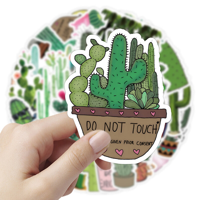 10/30/50pcs Cartoon Cute Green Plants Cactus Graffiti Sticker estetico fai da te Laptop Scrapbook Phone Diary adesivo in PVC per giocattolo per bambini