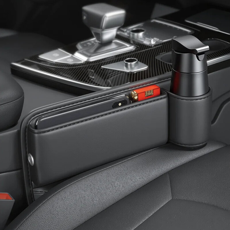 Car Seat Gap Storage Box Easy to Install Adjustable Car Seat Storage Box for Phones Glasses Keys Cards