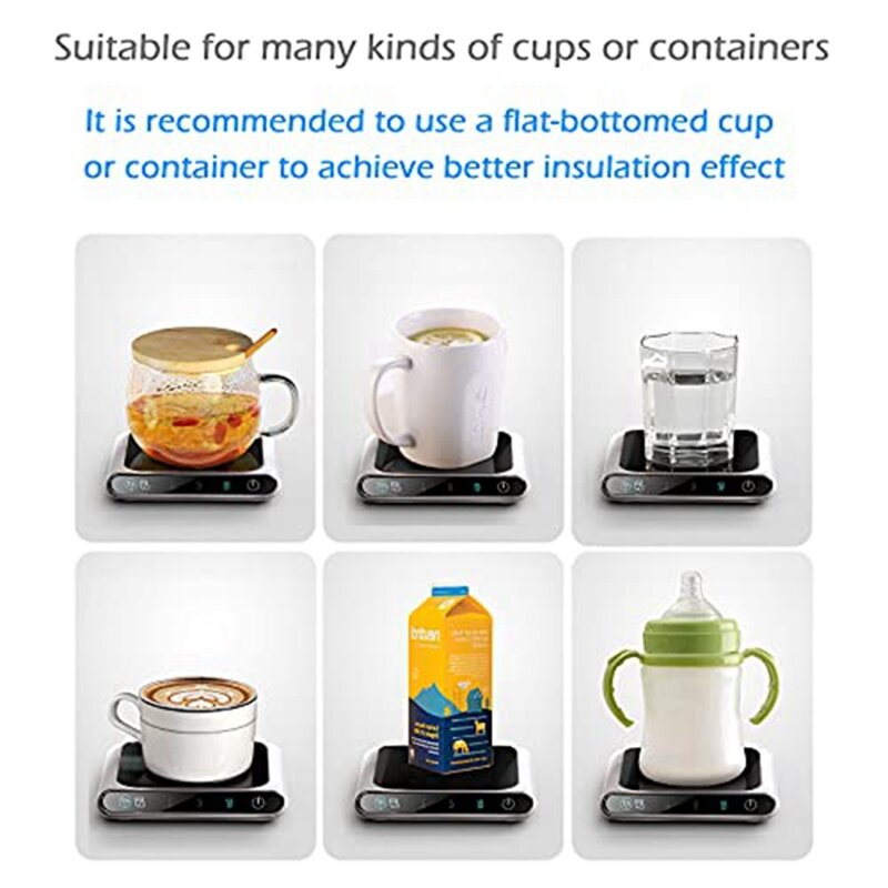 เครื่องอุ่นแก้วกาแฟเครื่องอุ่นกาแฟอัจฉริยะ & ที่อุ่นกาแฟสำหรับโต๊ะทำงานที่มีระบบปิด/เปิดอัตโนมัติและตั้งค่าอุณหภูมิได้3ระดับ