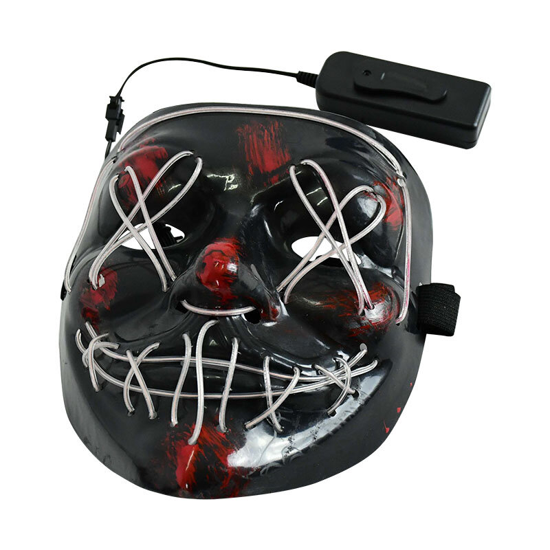Halloween straszny świecąca maska Demon Slayer Neon LED maska na bal maskowy dorosłych dzieci maska dekoracja baru Horror Prop