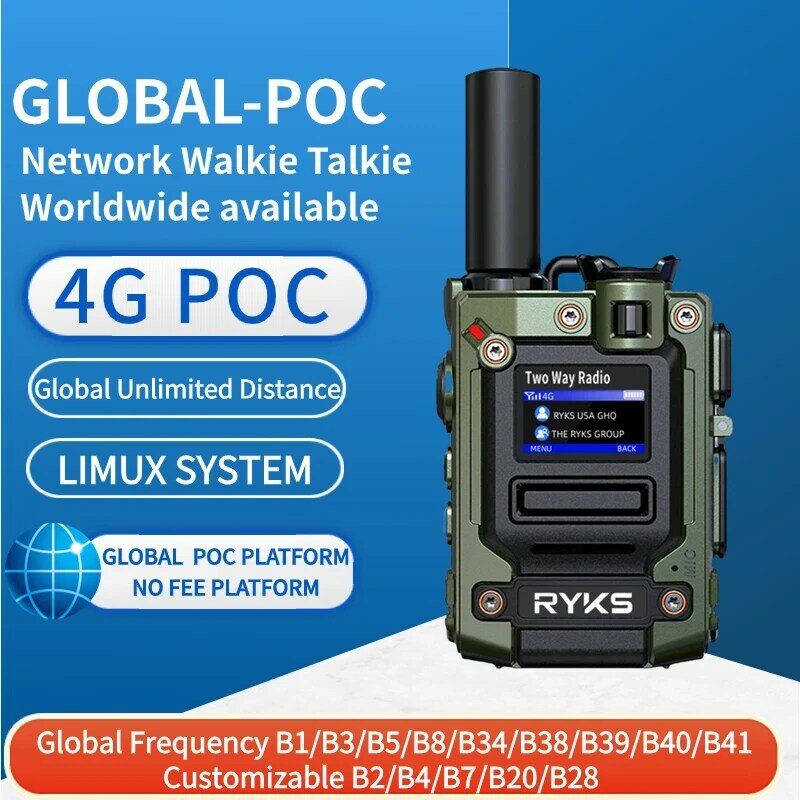 Walkie-talkie sin límite de distancia, intercomunicador de plataforma libre, modo de reposo largo, portátil, más de 500 millas, conjunto inalámbrico 4G
